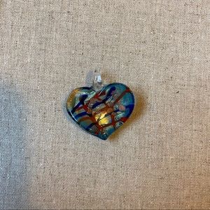 Acrylic Blue Heart with Red detailing